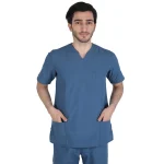 Surgical Core İndigo Mavisi Cerrahi Yaka Üniforma - Görsel 4